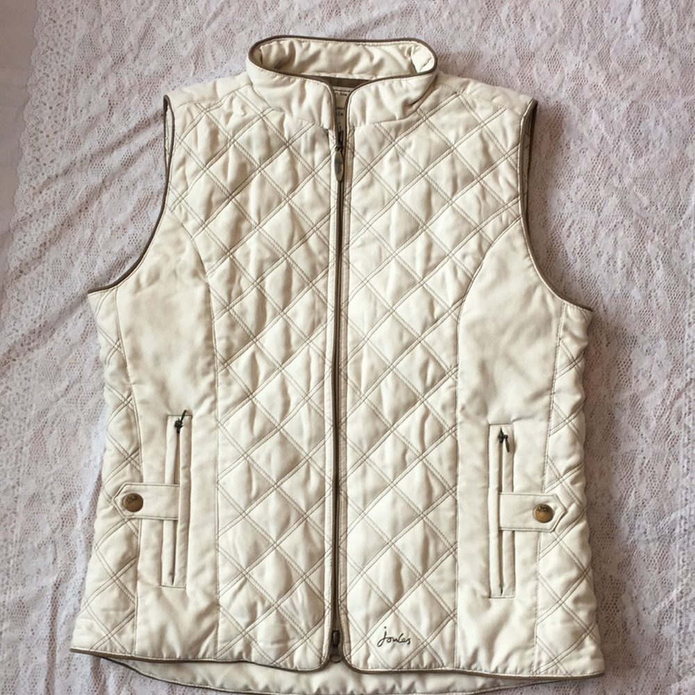 Joules Nimba Riding Vest Quilted Cream Size 6
